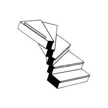 Plastruct O gauge Custom Left Turn Staircase 1" Length (1 per pack)