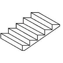 Plastruct HO gauge White Polystyrene Steps 34° Grade Slope 2-1/8" Length (1 per pack)