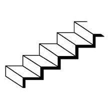 Plastruct #1 1:32 White Polystyrene Steps 34° Grade Slope 12" Length (1 per pack)