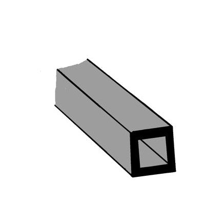 Plastruct Light Gray ABS Square Tubing - 3/8" (9.5mm) - 1/4" (6.4mm) I.D. - 1/16" (1.6mm) Wall (4 per pack)