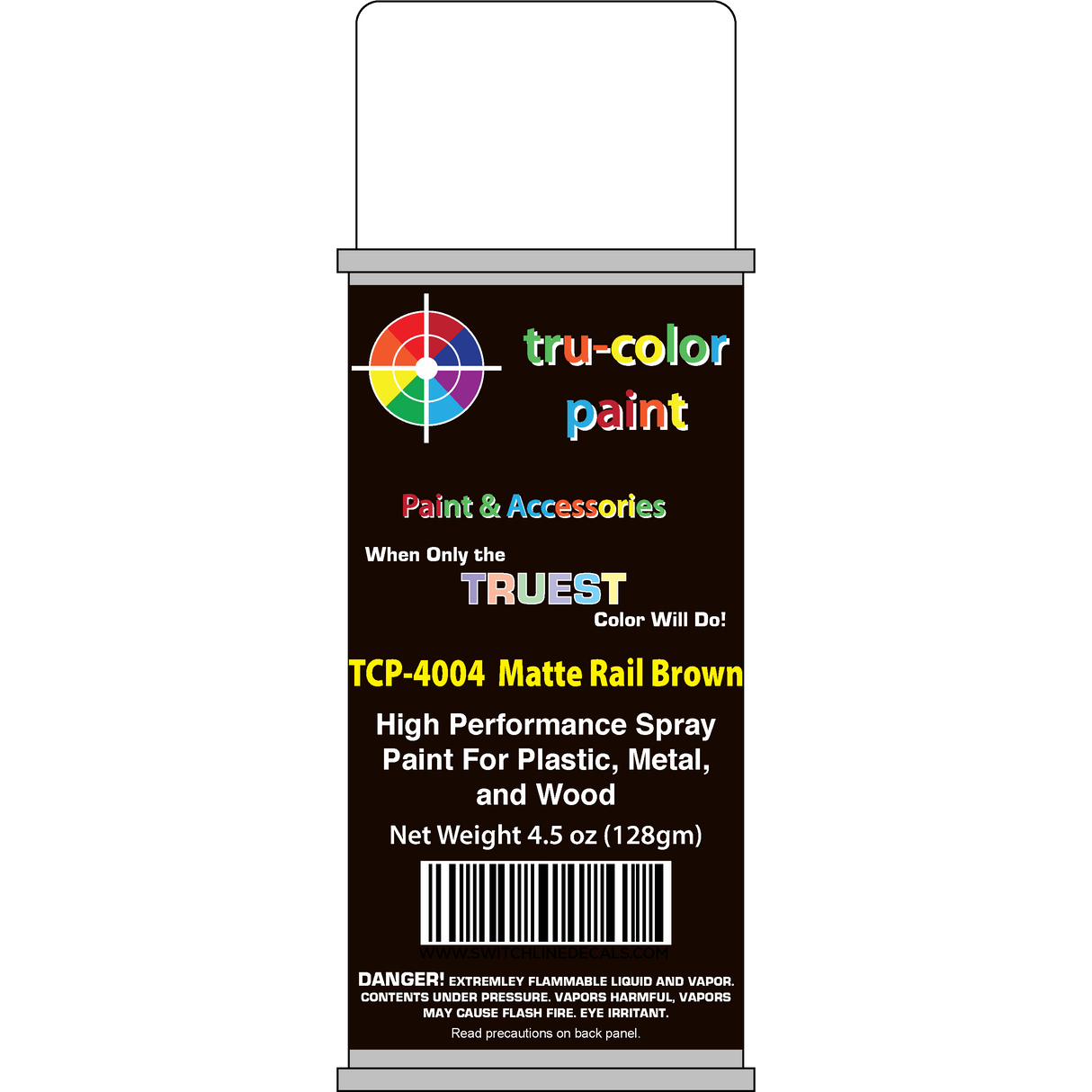 Tru Color Paint TCP 4004 Matte Rail Brown Spray Can 4.5 oz Spray Can