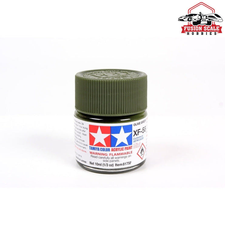 Tamiya Acrylic Mini XF-58 Olive Green 10ml Bottle Model Parts Warehouse