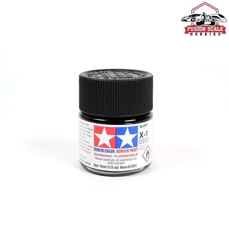 Tamiya Acrylic X-1 Black 10ml Bottle Model Parts Warehouse