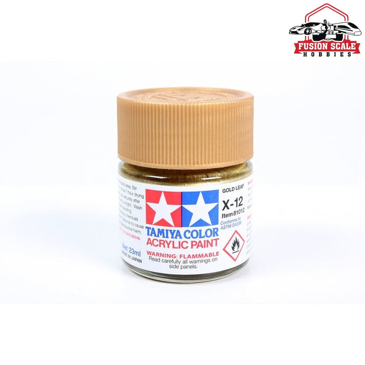 Tamiya Acrylic X-12 Gold Leaf 23ml Bottle Model Parts Warehouse