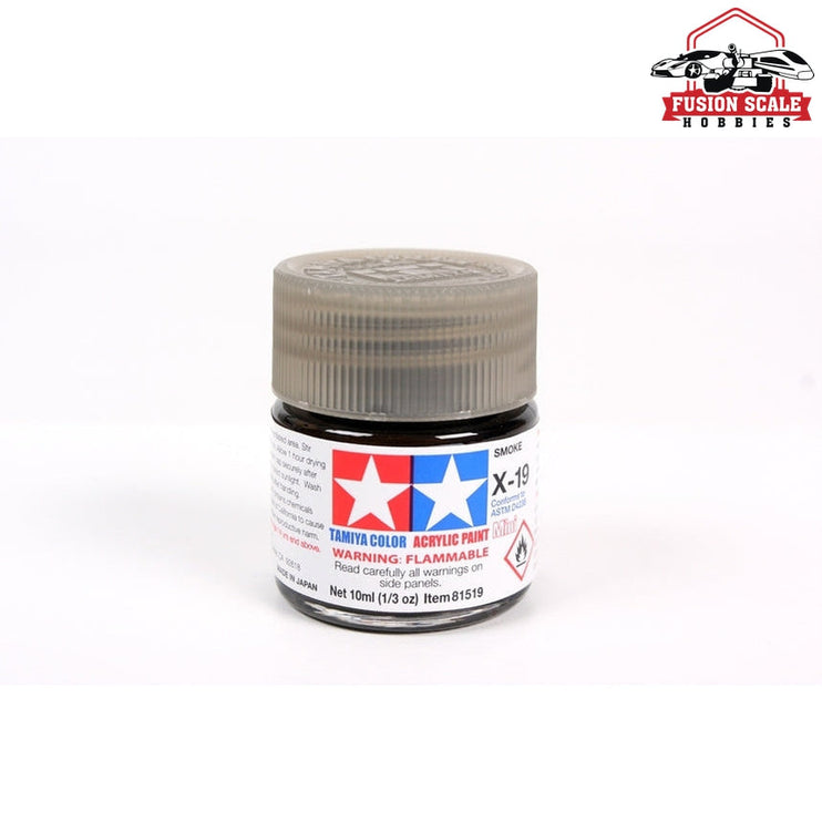 Tamiya Acrylic X-19 Smoke 10ml Bottle Model Parts Warehouse