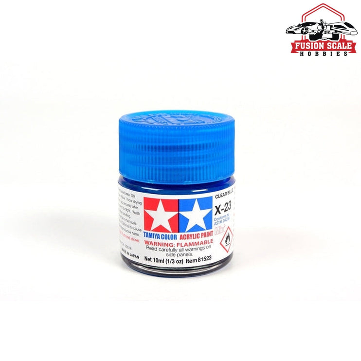 Tamiya Acrylic X-23 Clear Blue 10ml Bottle Model Parts Warehouse