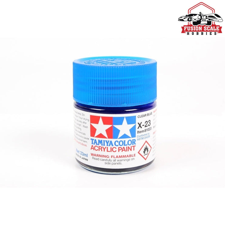 Tamiya Acrylic X-23 Clear Blue 23ml Bottle Model Parts Warehouse