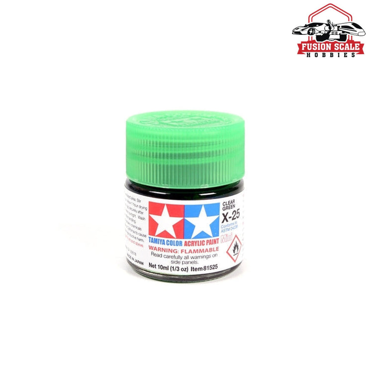 Tamiya Acrylic X-25 Clear Green 10ml Bottle Model Parts Warehouse