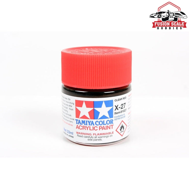 Tamiya Acrylic X-27 Clear Red 23ml Bottle TAM81027 Model Parts Warehouse