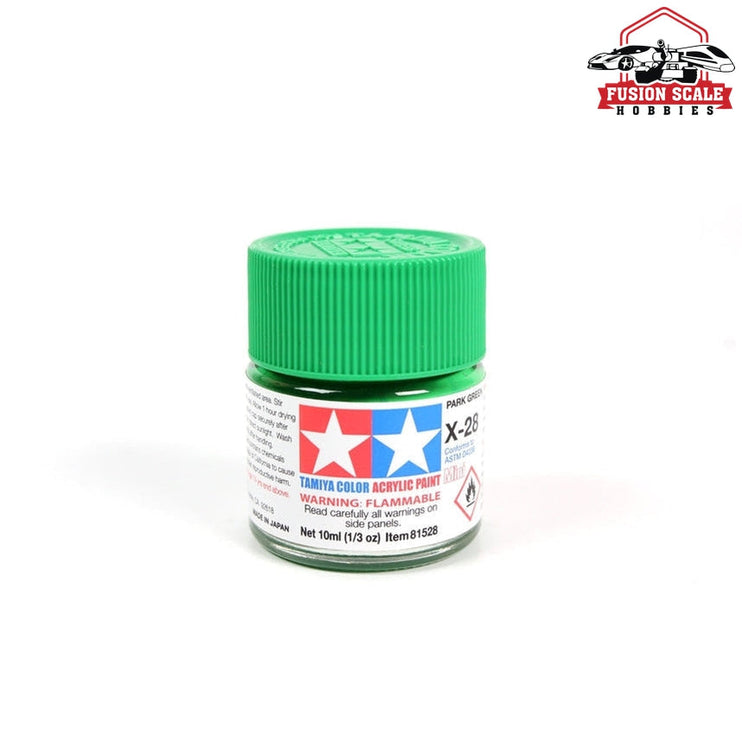 Tamiya Acrylic X-28 Park Green 10ml Bottle Model Parts Warehouse