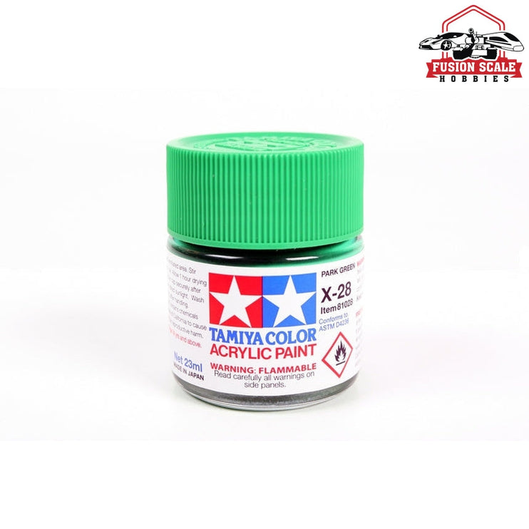 Tamiya Acrylic X-28 Park Green 23ml Bottle Model Parts Warehouse