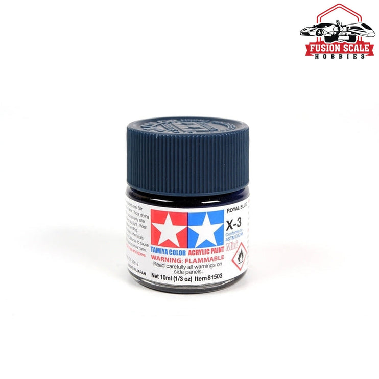 Tamiya Acrylic X-3 Royal Blue 10ml Bottle Model Parts Warehouse