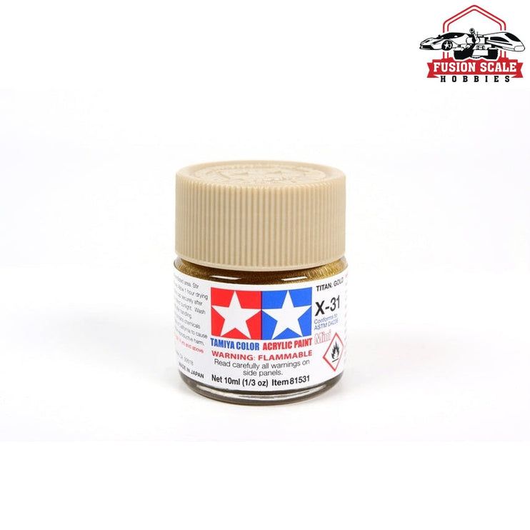 Tamiya Acrylic X-31 Titanium Gold 10ml Bottle Model Parts Warehouse