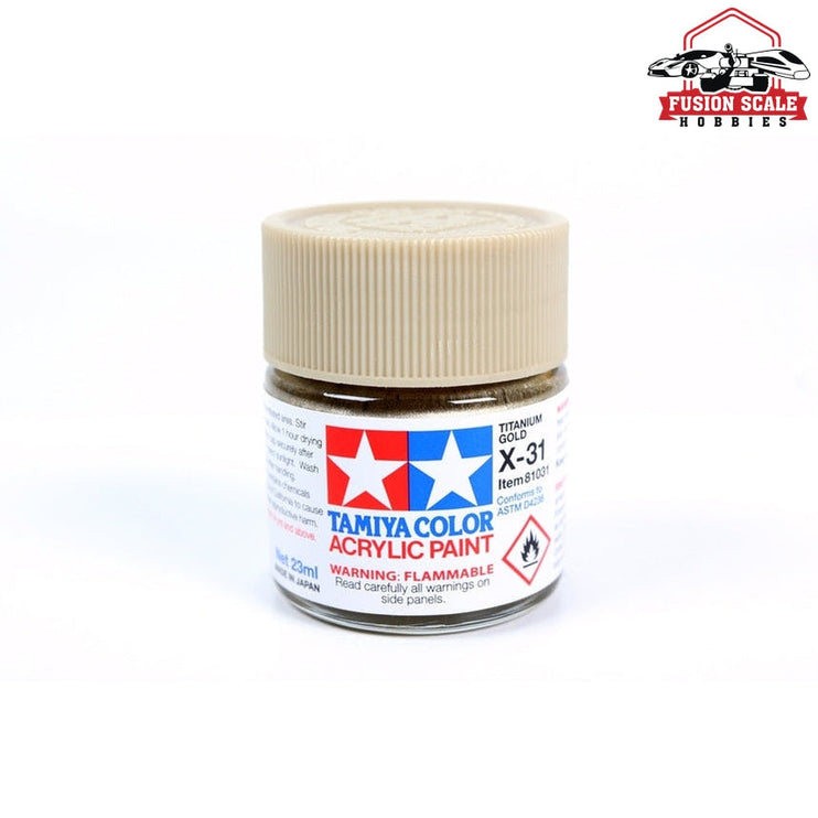 Tamiya Acrylic X-31 Titanium Gold 23ml Bottle Model Parts Warehouse