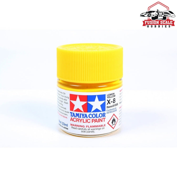 Tamiya Acrylic X-8 Lemon Yellow 23ml Bottle Model Parts Warehouse