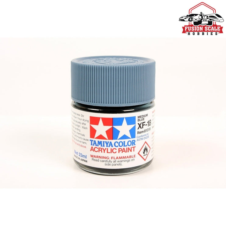 Tamiya Acrylic XF-18 Medium Blue 23ml Bottle Model Parts Warehouse