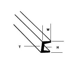 Plastruct 1/16" Polystyrene Deep Channel  (.062 or 1.6mm) 10" Length (10 per pack)