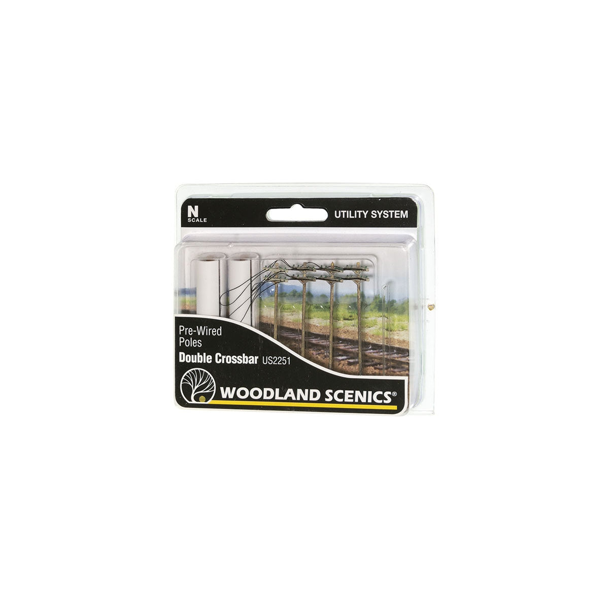 Woodland Scenics N Scale Pre-Wired Poles Double Crossbar
