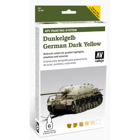8ml Bottle AFV German Dark Yellow Armor Model Air Paint Set (6 Colors) - Fusion Scale Hobbies