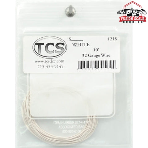 Train Control Systems 32 AWG White Wire 10'
