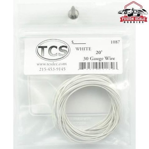 Train Control Systems 30 AWG White Wire 20'