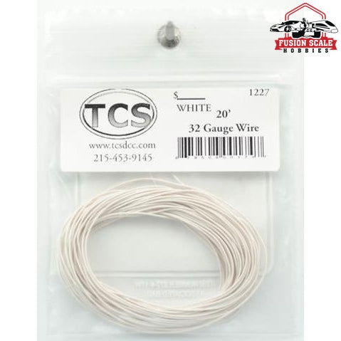 Train Control Systems 32 AWG White Wire 20'