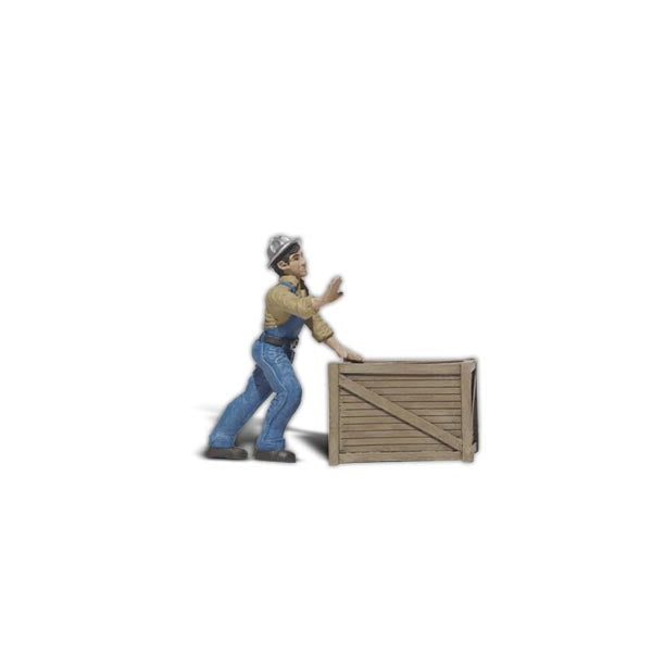 Woodland Scenics G Dock Worker w/Crate Model Parts Warehouse