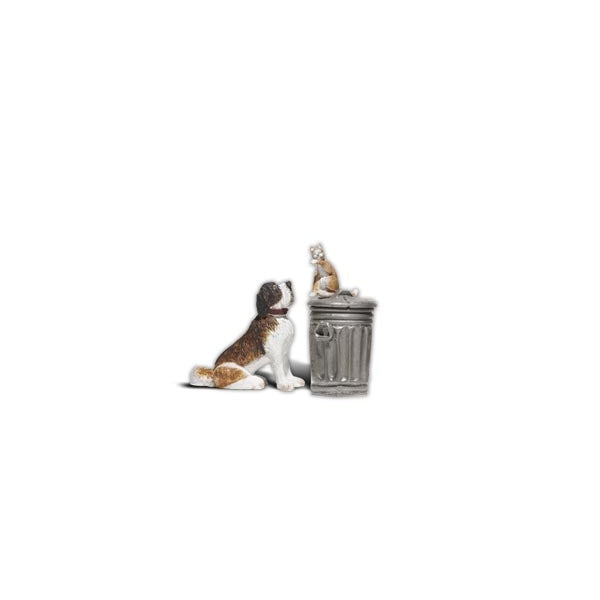 Woodland Scenics G Dog w/Cat on Trashcan Model Parts Warehouse