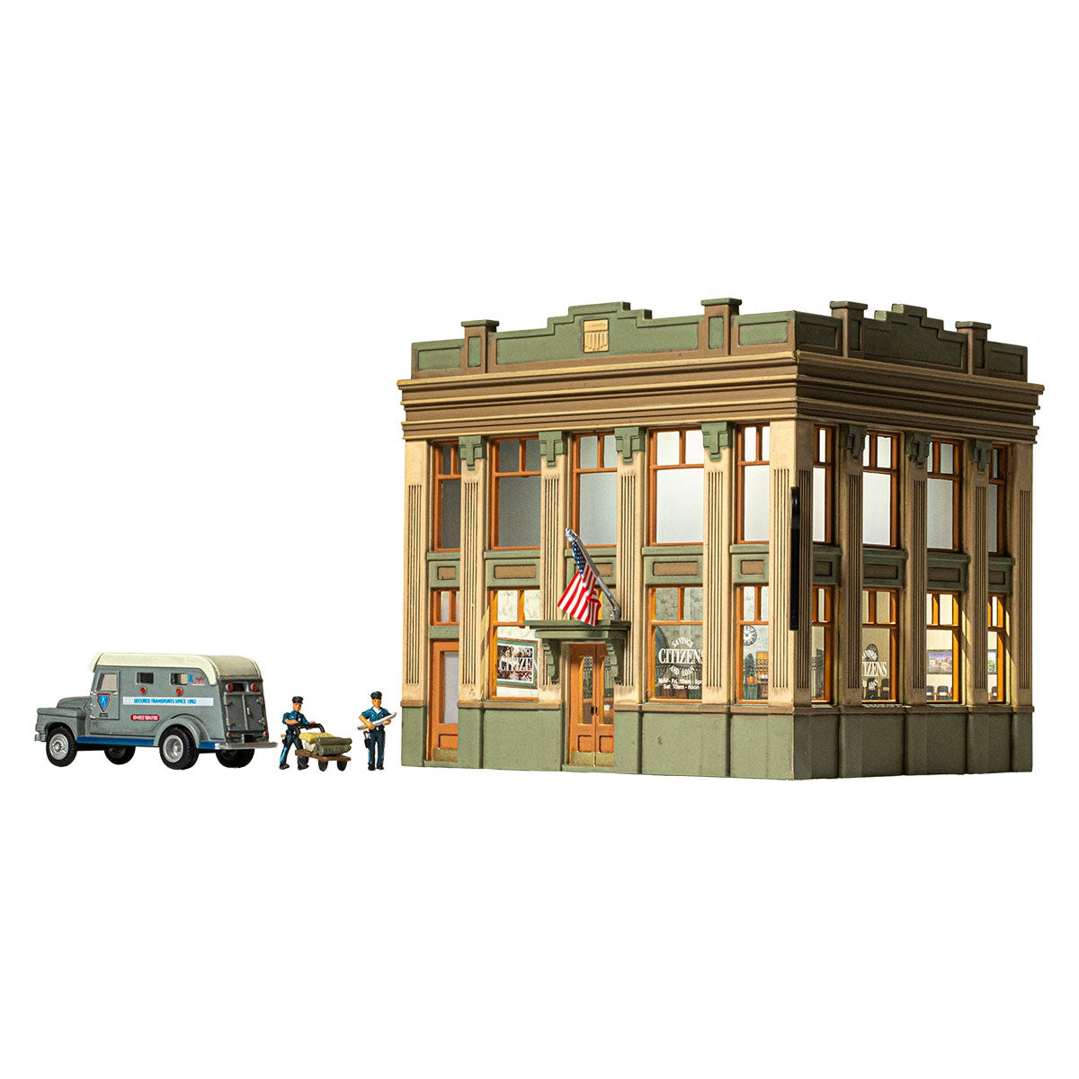 Woodland Scenics HO B/U Citizens Savings & Loan Model Parts Warehouse