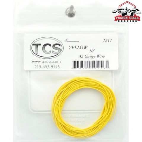 Train Control Systems 32 AWG Yellow Wire 10'