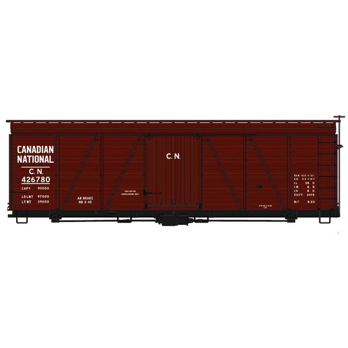 Accurail 81541 HO Scale Canadian National 36' Fowler Wood Boxcar Single Car Random Number