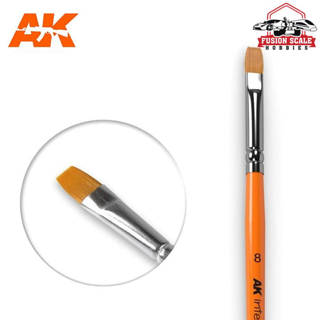 AK Interactive Size 8 Flat Paint Brush AKI608 - Fusion Scale Hobbies