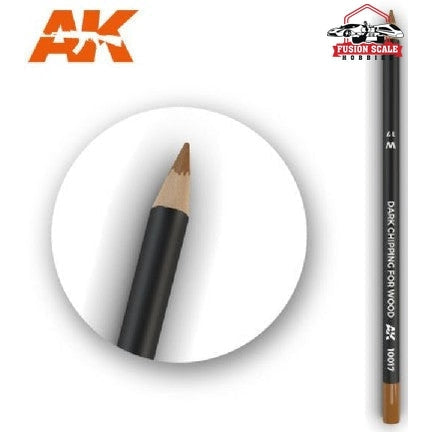 AK Interactive Weathering Pencil Set of 1 Dark Chipping for Wood - Fusion Scale Hobbies