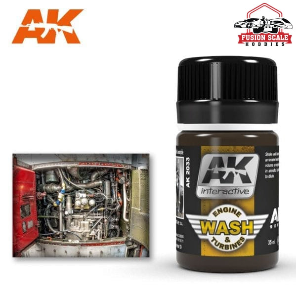 AK Interactive Air Series Engine & Turbines Enamel Wash 35ml Bottle - Fusion Scale Hobbies