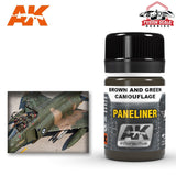 AK Interactive Air Series Panel Liner Brown & Green Camouflage Enamel Paint 35ml Bottle - Fusion Scale Hobbies