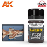 AK Interactive Air Series Panel Liner Sand & Desert Camouflage Enamel Paint 35ml Bottle - Fusion Scale Hobbies