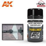 AK Interactive Air Series Panel Liner White & Winter Camouflage Enamel Paint 35ml Bottle - Fusion Scale Hobbies