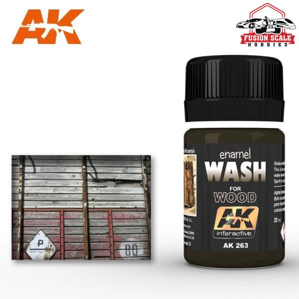 AK Interactive Wash for Wood Enamel Paint 35ml Bottle - Fusion Scale Hobbies