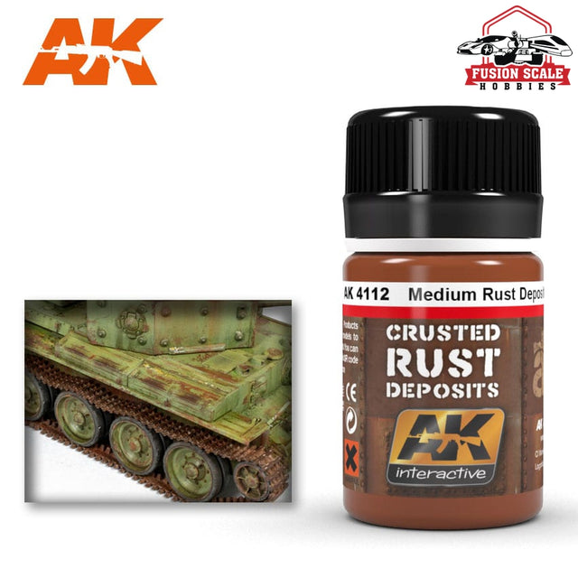 AK Interactive Medium Rust Crusted Deposits Enamel Paint 35ml Bottle - Fusion Scale Hobbies