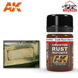 AK Interactive Dark Rust Crusted Deposits Enamel Paint 35ml Bottle - Fusion Scale Hobbies