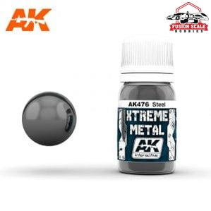 AK Interactive Xtreme Metal Steel Metallic Paint 30ml Bottle - Fusion Scale Hobbies