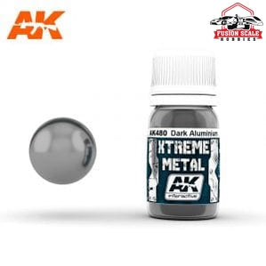 AK Interactive Xtreme Metal Dark Aluminum Metallic Paint 30ml Bottle - Fusion Scale Hobbies