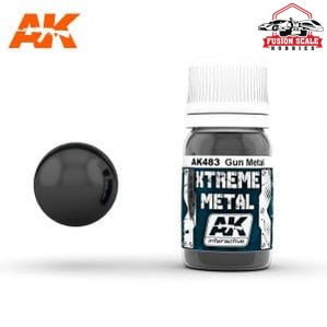 AK Interactive Xtreme Metal Gun Metal Metallic Paint 30ml Bottle - Fusion Scale Hobbies