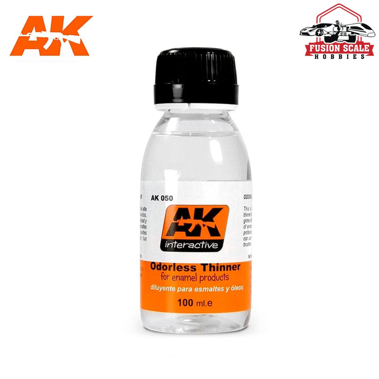 AK Interactive Odorless Enamel Thinner 100ml Bottle - Fusion Scale Hobbies