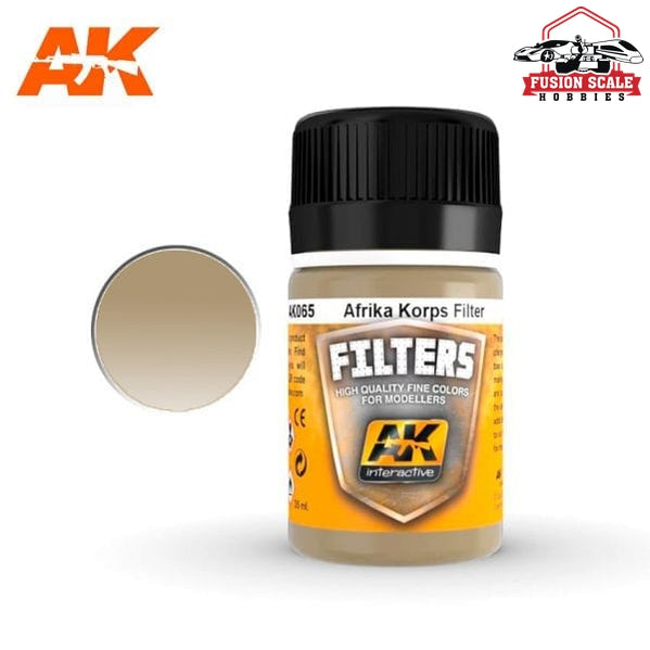 AK Interactive Afrika Korps Filter Enamel Paint 35ml Bottle - Fusion Scale Hobbies