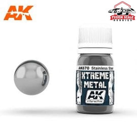 AK Interactive Xtreme Metal Stainless Steel Metallic Paint 30ml Bottle - Fusion Scale Hobbies