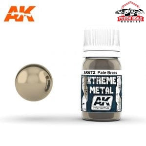 AK Interactive Xtreme Metal Pale Brass Metallic Paint 30ml Bottle - Fusion Scale Hobbies