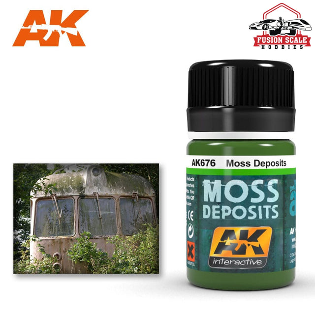 AK Interactive Moss Deposit Enamel Paint 35ml Bottle - Fusion Scale Hobbies