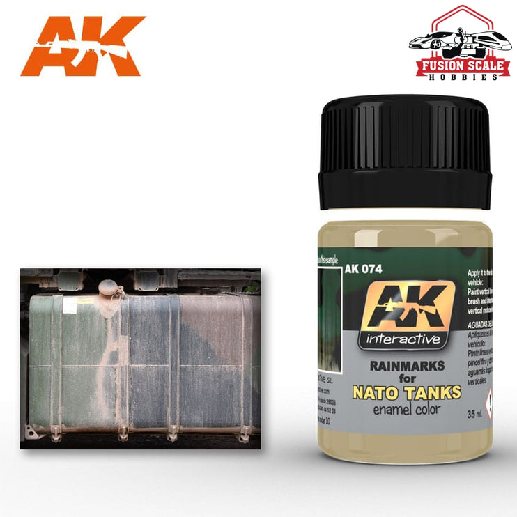 AK Interactive NATO Tank Rainmarks Enamel Paint 35ml Bottle - Fusion Scale Hobbies