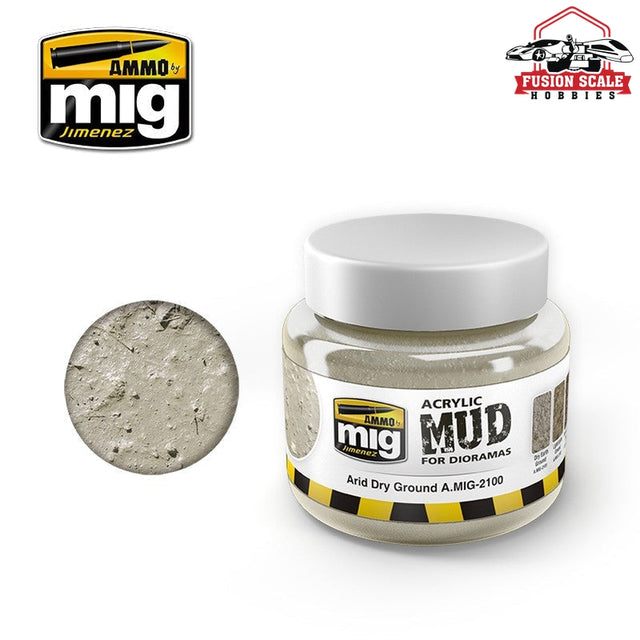 Ammo Mig Jimenez Arid Dry Ground Acrylic Mud 250ml Jar AMIG2100 - Fusion Scale Hobbies